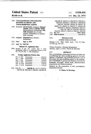 United States Patent 19 L L 3,928,456 Kováts Et Al