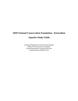 Envirothon Aquatics Study Guide