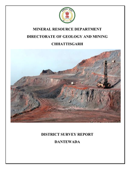 Mineral Resource Department Directorate of Geology and Mining