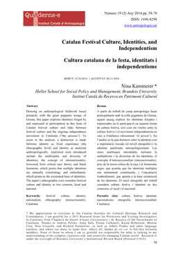 Catalan Festival Culture, Identities, and Independentism