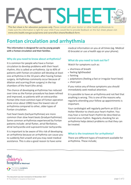 Fontan Circulation and Arrhythmia