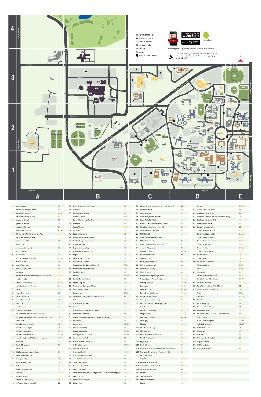 Campus Map on TTU Mobile