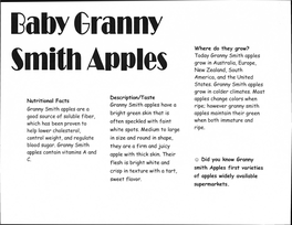Nutritional Facts Granny Smith Apples Are a Good Source of Soluble Fiber