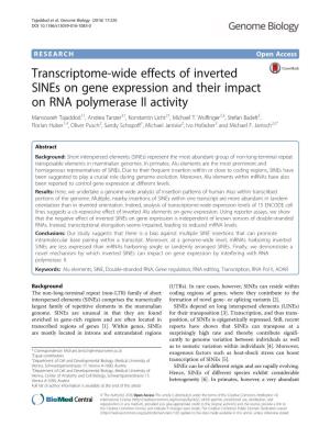 Transcriptome-Wide Effects of Inverted Sines on Gene Expression And
