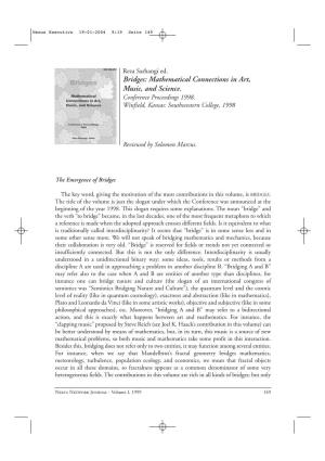 Bridges: Mathematical Connections in Art, Music, and Science. Conference Proceedings 1998