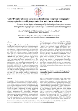 Color Doppler Ultrasonography and Multislice Computer Tomography