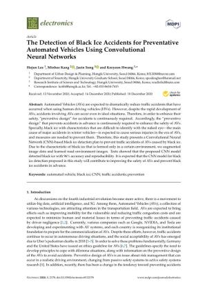 The Detection of Black Ice Accidents for Preventative Automated Vehicles Using Convolutional Neural Networks
