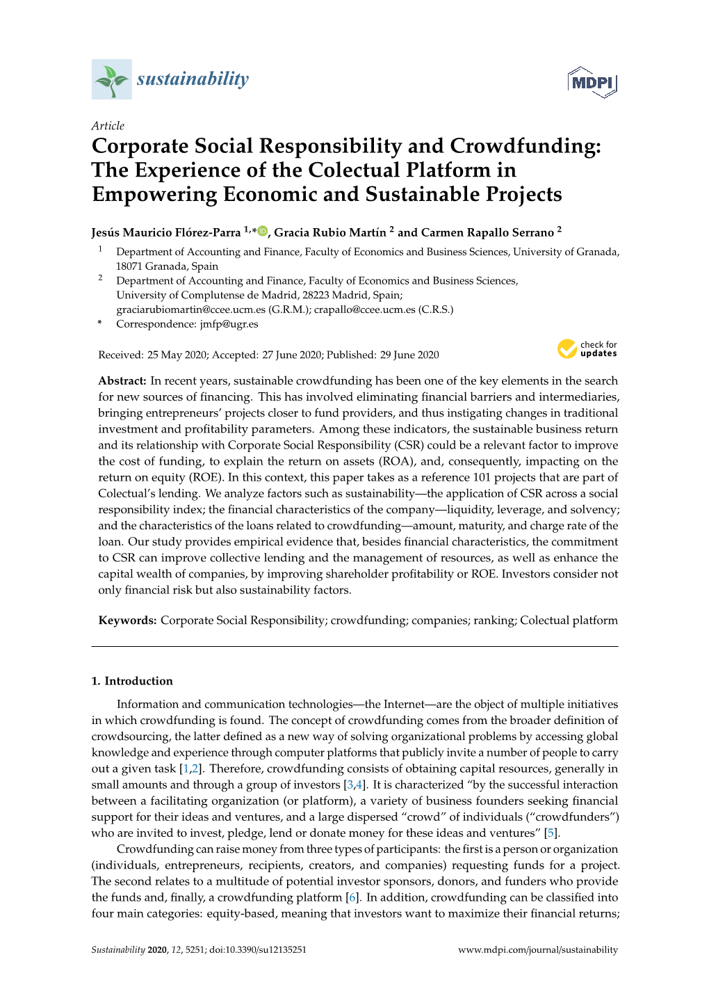 Corporate Social Responsibility and Crowdfunding: the Experience of the Colectual Platform in Empowering Economic and Sustainable Projects