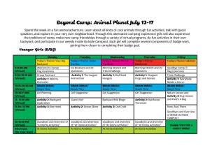 Beyond Camp- Animal Planet July 13-17