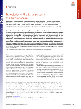 Trajectories of the Earth System in the Anthropocene PERSPECTIVE