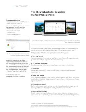 The Chromebooks for Education Management Console