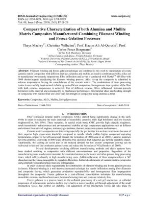 Comparative Characterization of Both Alumina and Mullite Matrix Composites Manufactured Combining Filament Winding and Freeze Gelation Processes