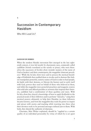 Succession in Contemporary Hasidism