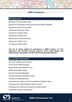 NIMA Participants List 1