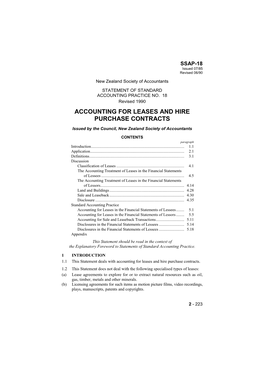 Accounting for Leases and Hire Purchase Contracts