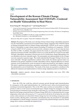Development of the Korean Climate Change Vulnerability Assessment Tool (VESTAP)—Centered on Health Vulnerability to Heat Waves
