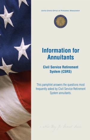 Information for Annuitants (CSRS)