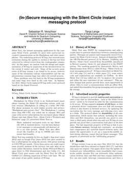 (In-)Secure Messaging with the Silent Circle Instant Messaging Protocol