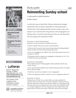 Reinventing Sunday School a Reformation in Faith Formation