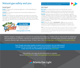 Natural Gas Safety and You Deliver the Natural Gas You Buy from Your Marketer
