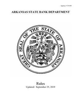 The Arkansas Banking Code of 1997