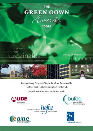 Recognising Progress Towards More Sustainable Further and Higher Education in the UK Overall Awards in Association With