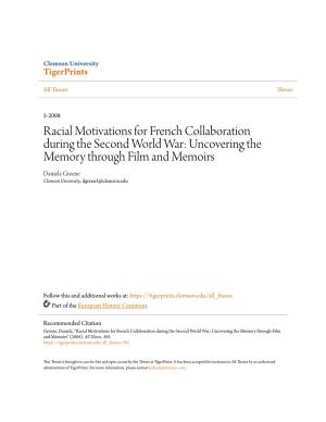 Racial Motivations for French Collaboration During The