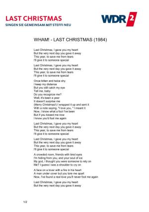 Wham! - Last Christmas (1984)