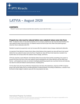 LATVIA – August 2020