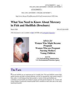What You Need to Know About Mercury in Fish and Shellfish (Brochure)