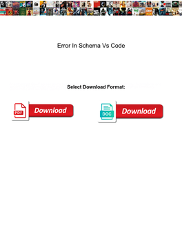 Error in Schema Vs Code