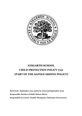 AYSGARTH SCHOOL CHILD PROTECTION POLICY (7A) (PART of the SAFEGUARDING POLICY)