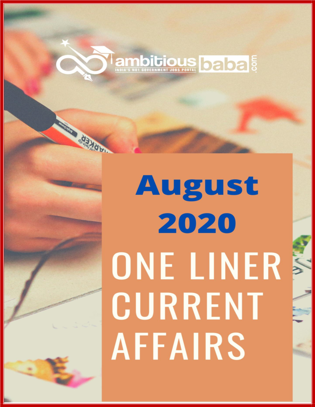 AB-One Liner Current Affairs August 2020