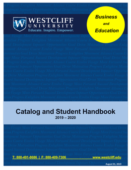 Catalog and Student Handbook 2019 – 2020
