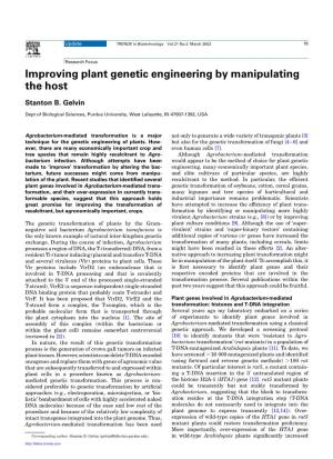 Improving Plant Genetic Engineering by Manipulating the Host