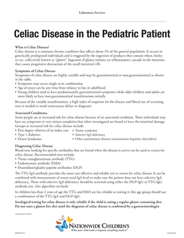 Celiac Disease in the Pediatric Patient