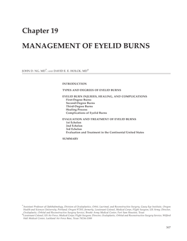 Chapter 19 MANAGEMENT of EYELID BURNS