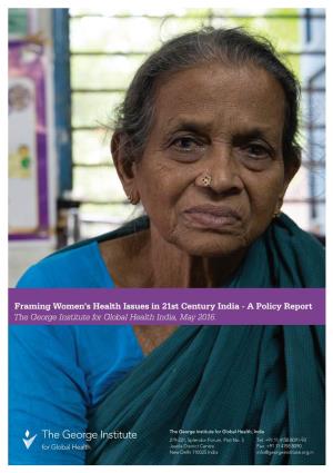 Framing Women's Health Issues in 21St Century India