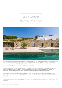 Villa Acacia Island of Syros