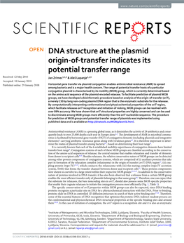 DNA Structure at the Plasmid Origin-Of-Transfer Indicates Its