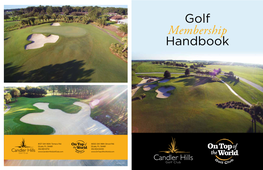 Golf Membership Handbook on Top of the World Golf Club