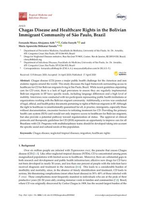 Chagas Disease and Healthcare Rights in the Bolivian Immigrant Community of São Paulo, Brazil