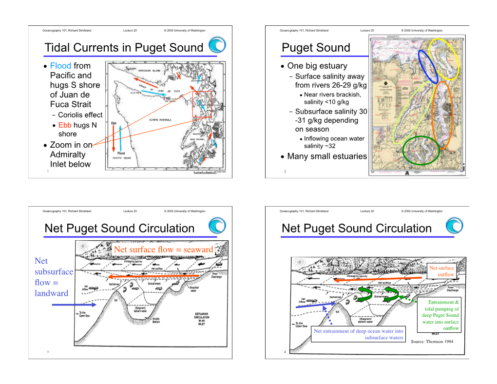 Tidal Currents in Puget Sound