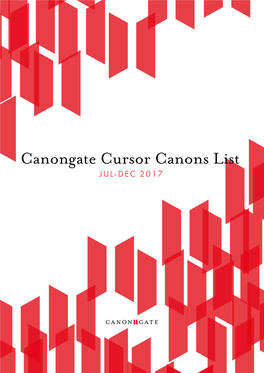 Canongate Cursor Canons List JUL-DEC 2017 Getting It in the Head MIKE MCCORMACK