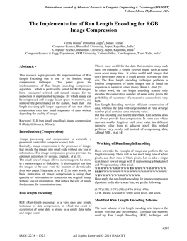 The Implementation of Run Length Encoding for RGB Image Compression