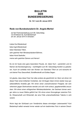 Bulletin Der Bundesregierung