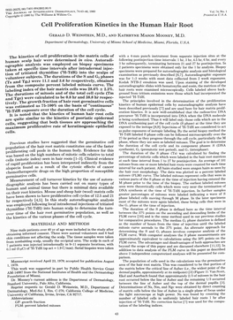 Cell Proliferation Kinetics in the Human Hair Root