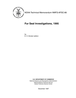 Fur Seal Investigations, 1995