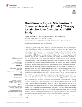 Therapy for Alcohol Use Disorder: an Fmri Study