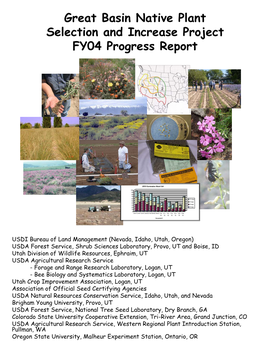 Great Basin Native Plant Selection and Increase Project FY04 Progress Report